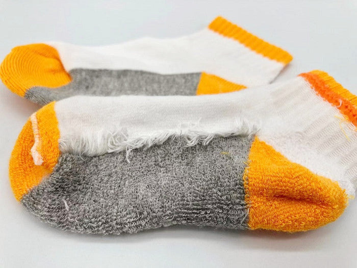 Set of four pairs of dealonlinenz kids' ankle cushion socks for 2-4 year olds, featuring colorful, soft, and comfortable design.