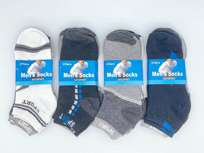 Pair of dealonlinenz ankle socks in black and white, size M7-10/W8-11, displayed flat for casual wear.