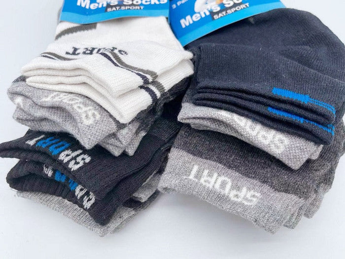Set of 12 new ankle socks from dealonline.co.nz, featuring comfortable, colorful styles for men and women in M7-10/W8-11 sizes.