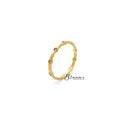 Glitters 18K gold plated stainless steel women's ring with CZ dot design, stylish jewelry for elegant accessory wear.