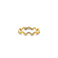 18K gold plated over stainless steel wavy women's rings, featuring sleek design and shiny finish by Glitters.