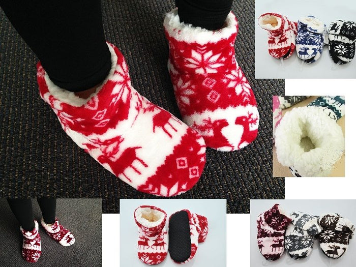 Three pairs of kids' plush warm footlet floor socks in size 20-23, soft and cozy, from dealonline.co.nz.