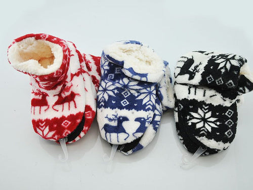 Three pairs of kids' plush warm footlet or floor socks in size 20-23, soft and cozy, by dealonline.co.nz.