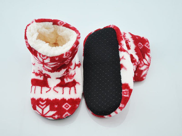 Three pairs of kids' plush warm footlet floor socks in size 20-23, soft and cozy for comfortable indoor wear by dealonline.co.nz