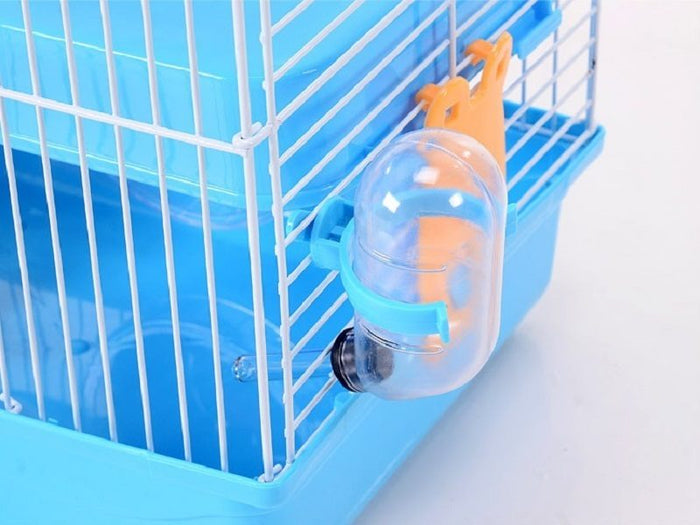 Pink 3-tier hamster mouse cage by dealonline.co.nz featuring a castle style design and multiple levels for small pets.