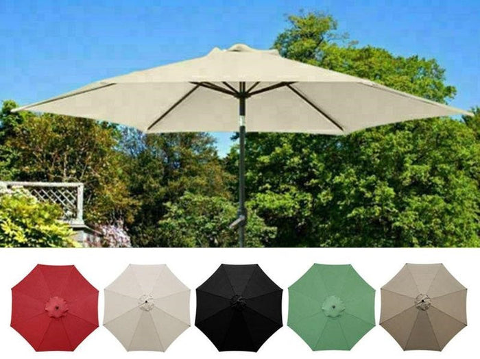 Round garden umbrella cover in five colors for 3M/8-arm parasols, made by dealonlinenz, designed to protect and extend umbrella lifespan.