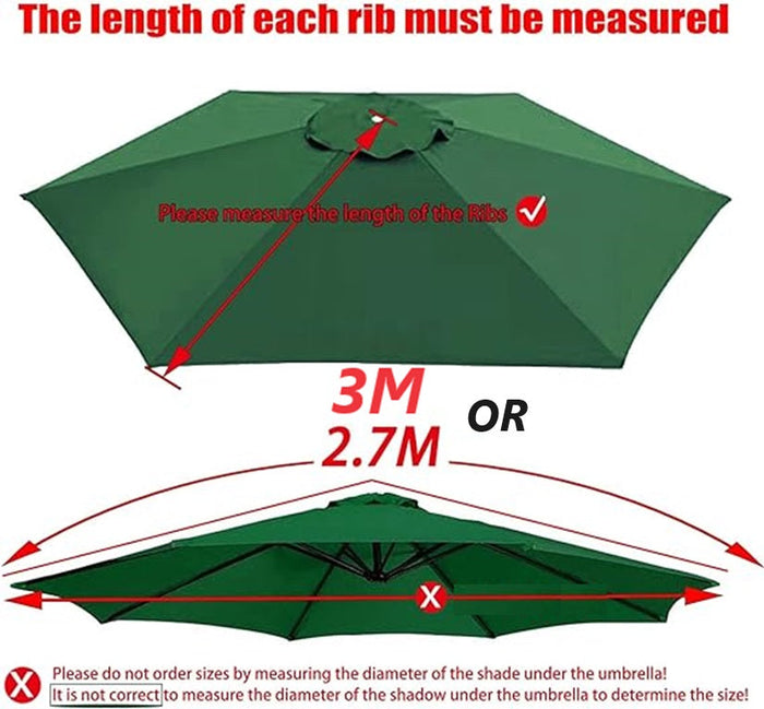Round garden umbrella cover for 3M 8-arm parasol, in five colors, by dealonline.co.nz, showing the fabric and fit over the umbrella.