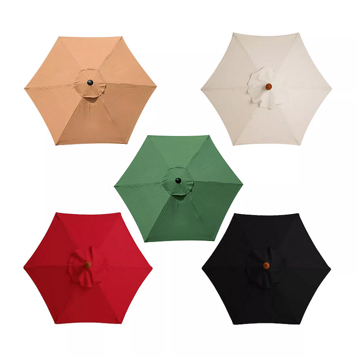 Round garden umbrella cover in five colors for 6-arm, 3-meter parasol replacement cloth by dealonline.co.nz, durable and weather-resistant.