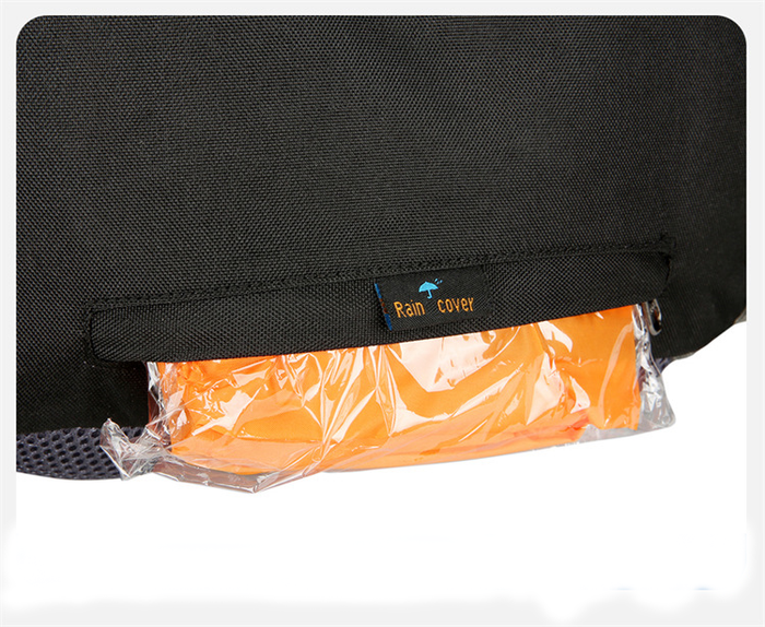 Orange 50L ECOTREK waterproof hiking backpack with multiple compartments for outdoor camping and climbing adventures.