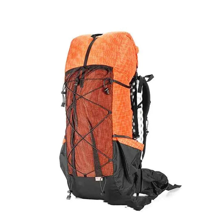 Green 70L Oxford hiking backpack by Mead's Supply & Equipment, water-resistant camping rucksack with large capacity and adjustable straps.