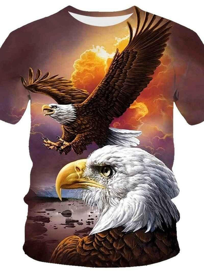 Stylish 3Sixty5 Apex Eagle statement men's tee in blue, featuring bold eagle graphic and classic crew neck design.