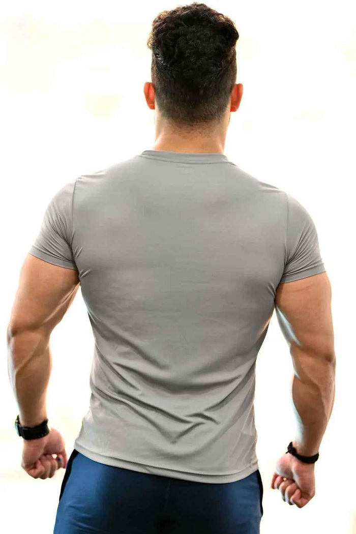 Light grey Apex T-shirt by Fuaark Nz, casual cotton tee with a relaxed fit, front graphic design, suitable for everyday wear.
