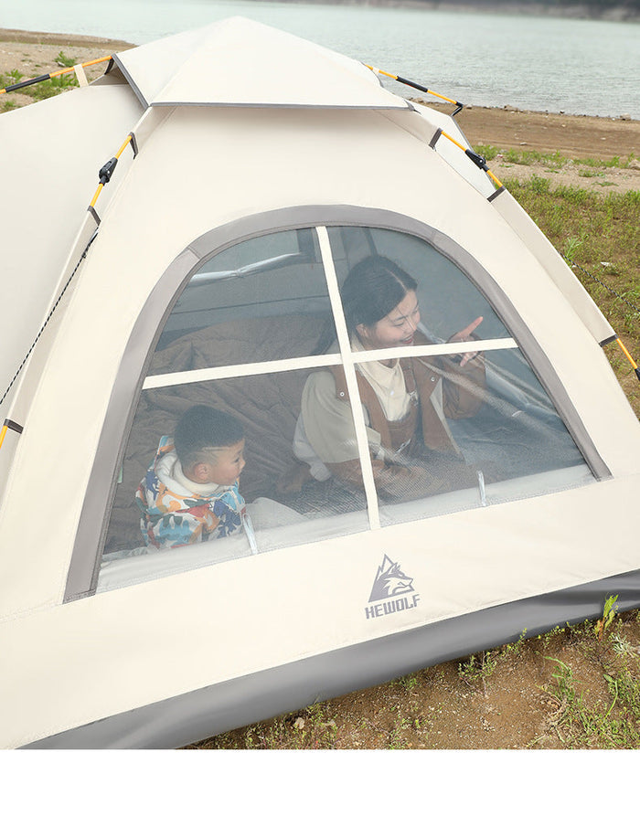 Large ECOTREK waterproof camping tent with automatic pop-up design, ideal for outdoor camping adventures.