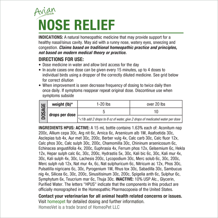 AVIAN NOSE RELIEF