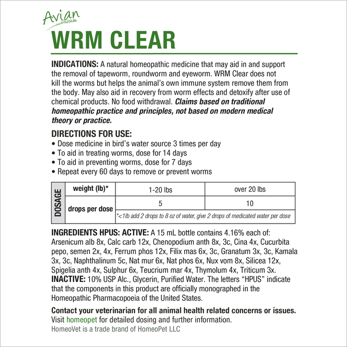 AVIAN WRM CLEAR