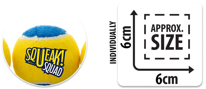 BAINBRIDGE 3PK TENNIS BALLS - SQUEAK SQUAD DOG TOY
