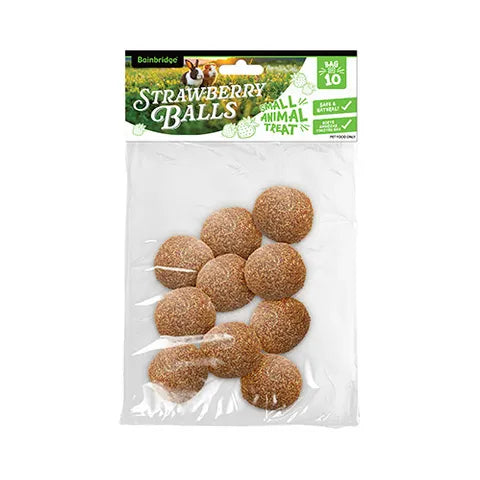 BAINBRIDGE SM ANIMAL STRAWBERRY BALLS 10PK