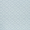 Textured outdoor safe fabric featuring geometric tribal patterns in stream blue - Bakuba Stream by Elaine Smith-full fabric repeat image