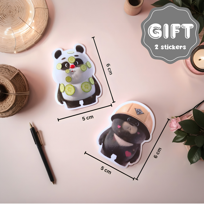 Bamboo Panda & Dundun Bear Acrylic Stand Figure | Desktop Standing Ornaments