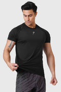 Black Bare Nylon T-shirt by Fuaark Nz, featuring a sleek, minimalist design and comfortable fit for casual wear.