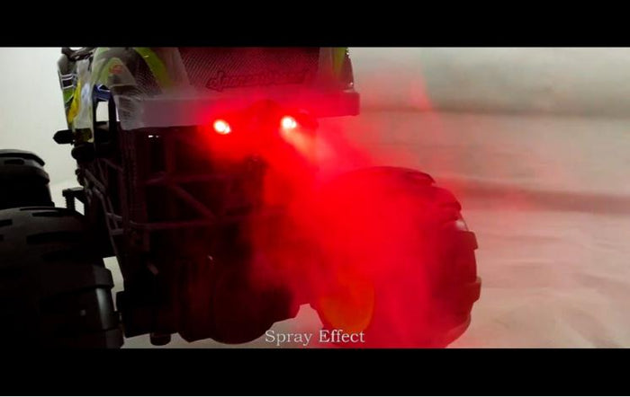 Remote control Big Wheels Beast Monster Pickup Truck by dealonline.co.nz with lights and spray, 1:16 scale, speeds up to 15 KMH.