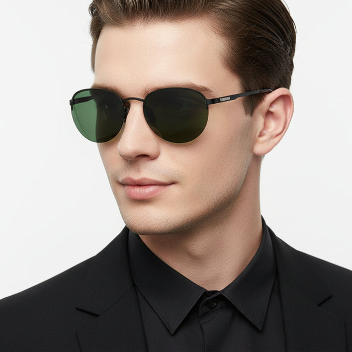 Dealonlinenz dark green and black polarized sunglasses with hydrophobic lenses and anti-blue ray coating, stylish and functional eyewear