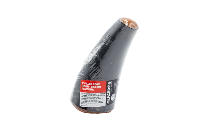 BLACKDOG COW HORN 7" BACON FILLED