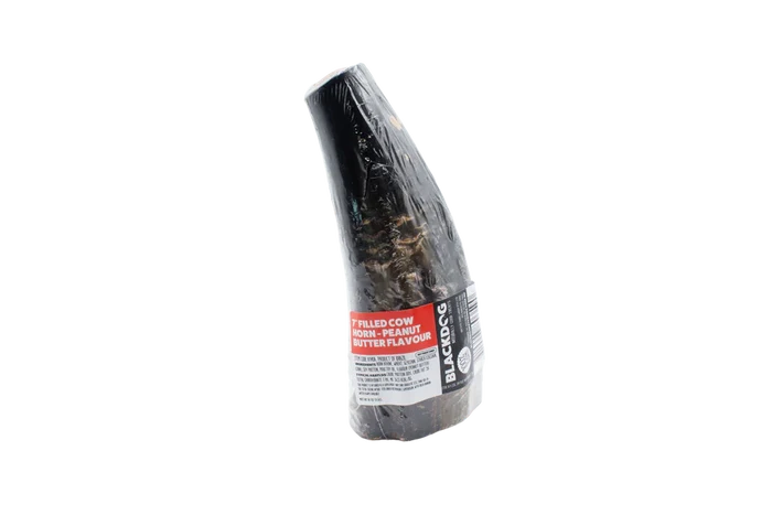 BLACKDOG COW HORN 7" PEANUT BUTTER FILLED