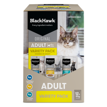 BLACKHAWK CAT VARIETY PACK IN GRAVY 12 X 85G