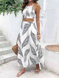 Stylish 3Sixty5 bold print two-piece streetwear outfit set featuring a relaxed fit in white, perfect for casual wear.