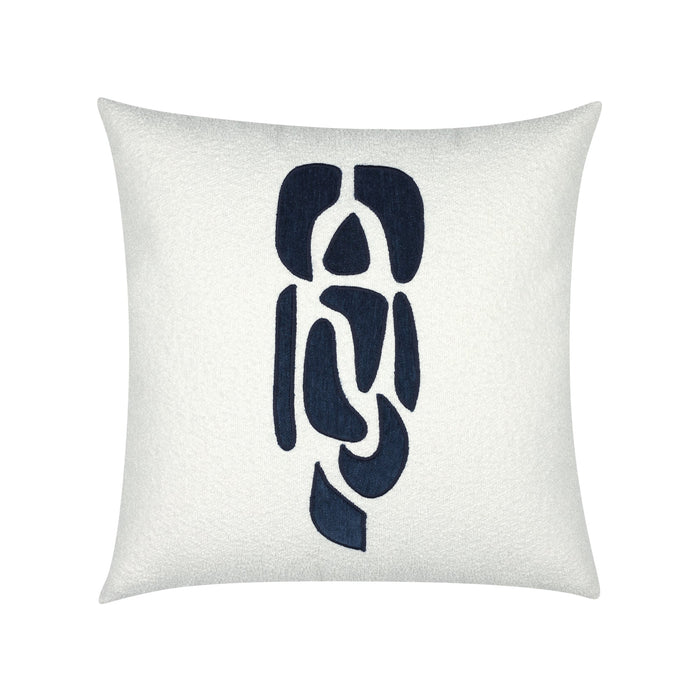 Pillow made from Snow-white boucle outdoor safe woven fabric with soft texture