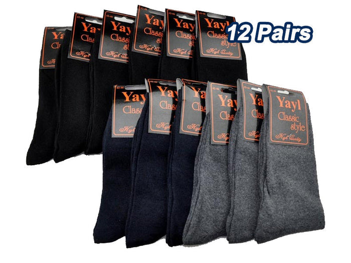 Set of 12 men's business dress socks in mixed colors, size 7-10, from dealonline.nz featuring comfortable, stylish men's socks.