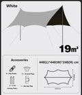 ECOTREK camping canopy with black-glue coating, portable outdoor sun shelter, off-white canopy for beach and outdoor use