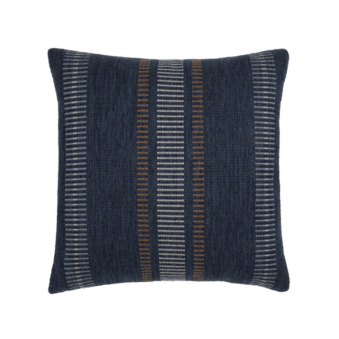 Navy textured outdoor pillow square size for nautical patio decor