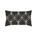 Black outdoor pillow with diamond stitch pattern, square size for bold outdoor styling