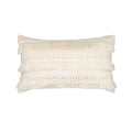 Beige outdoor pillow with woven texture, square size for natural outdoor accents by Elaine Smith