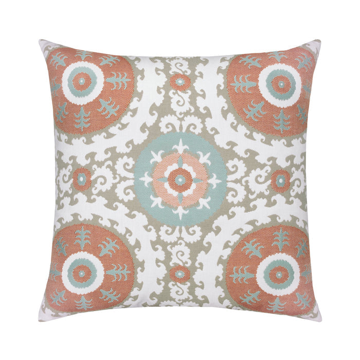 Pillow made from Cast Ash – outdoor-safe woven fabric by Elaine Smith, ideal for high-end commercial and residential applications.