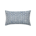 Blue textured outdoor pillow with subtle weave, square size for modern outdoor spaces