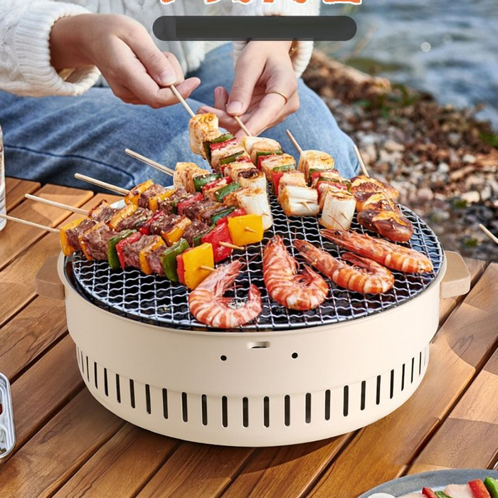 Portable charcoal barbecue grill from dealonline.co.nz, compact outdoor grill with a sturdy stove design ideal for home and outdoor parties.