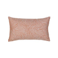 Coral outdoor pillow with solid texture, square size for warm outdoor accents