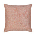 Gray outdoor pillow with geometric block pattern, square size for modern outdoor styling