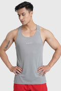 Fuaark Nz Checks Running Tank Top in Ultimate Grey, sleeveless athletic tank for running and active wear.