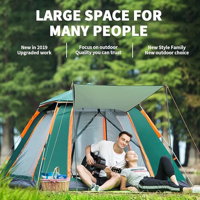 ECOTREK automatic pop-up camping tent set up outdoors, lightweight and easy to assemble for outdoor camping adventures