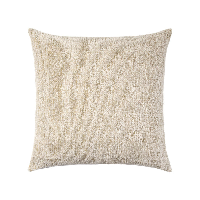 Beige outdoor pillow with woven texture, square size for neutral outdoor design