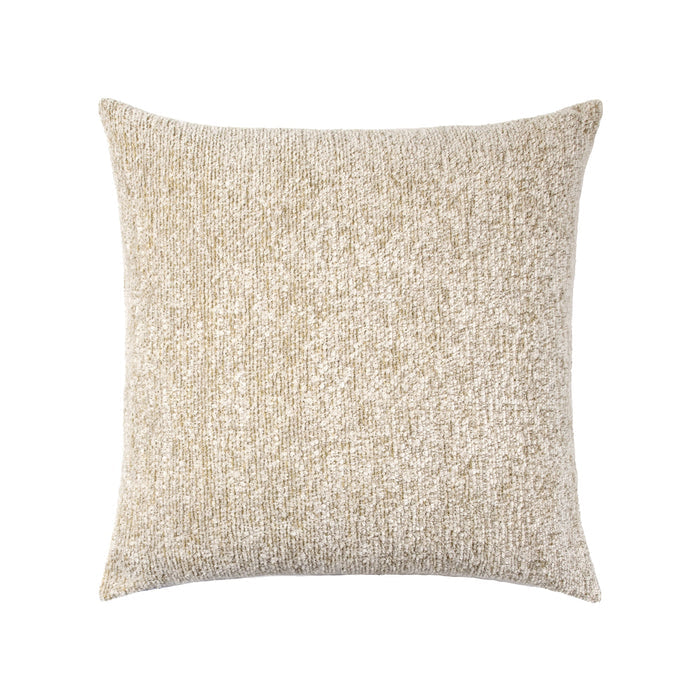 Pillow made from Soft honey-colored woven texture chenille outdoor safe fabric