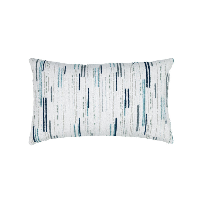Light blue outdoor pillow with vertical stripe pattern, square size for airy outdoor design