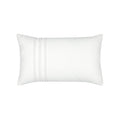 White outdoor pillow with smooth texture, lumbar size for minimalist outdoor styling by Elaine Smith
