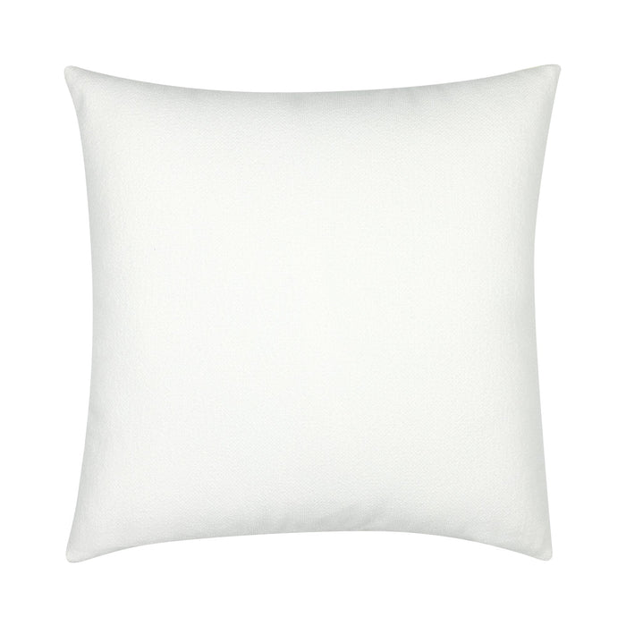 Back image of White outdoor pillow with smooth texture, square size for elegant patio decor