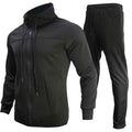 Black contrast sweatshirt set for men by Stylish 3Sixty5, featuring a matching hoodie and joggers in a casual outfit.
