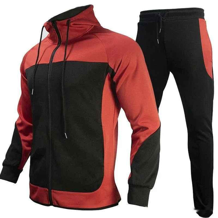 Stylish 3Sixty5 black men's contrast sweatshirt set featuring a hoodie and matching joggers, casual and comfortable outfit.